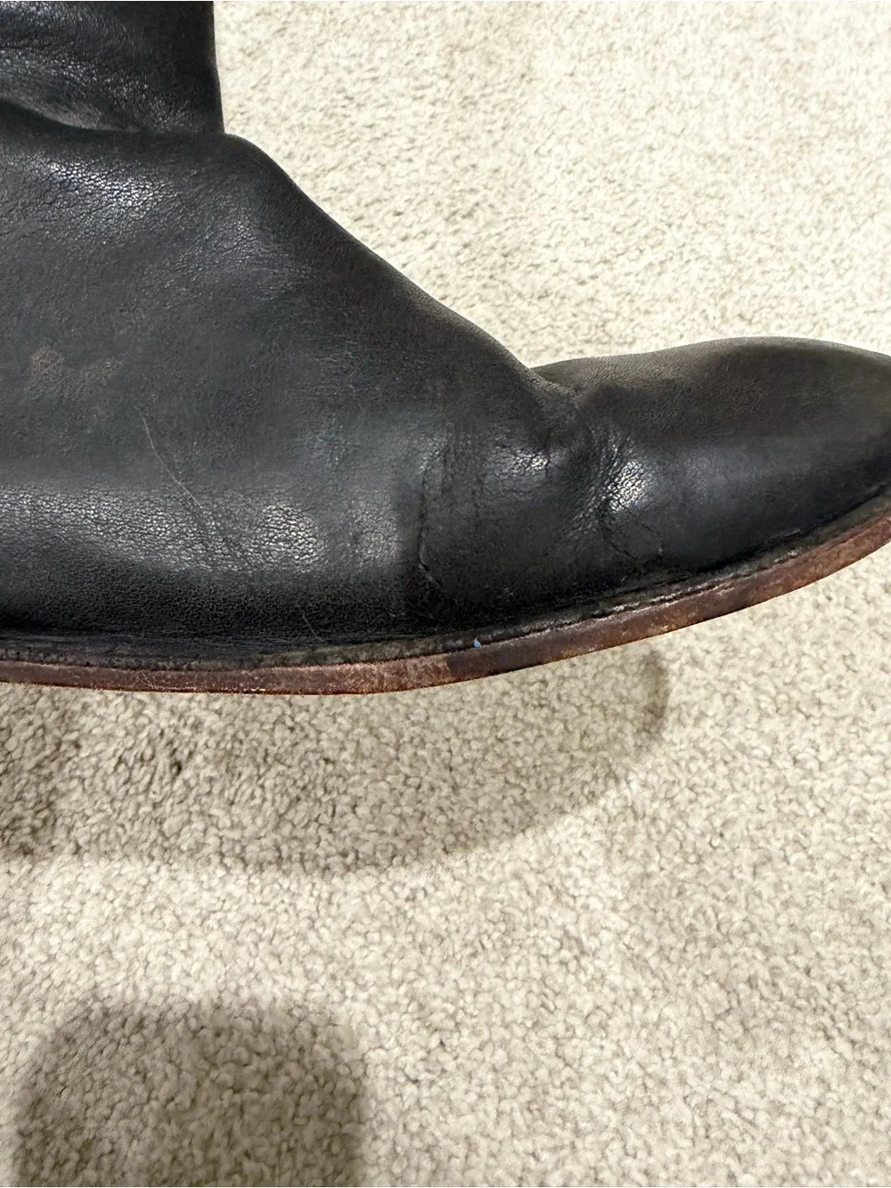 Frye Paige Tall Leather Riding Boots, Women’s 8.5 Black 3 Buckle Boots